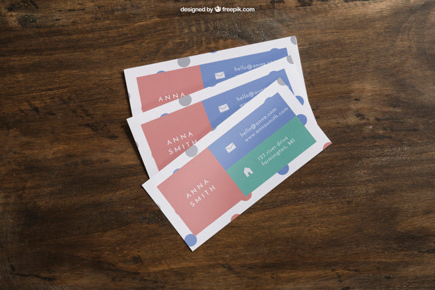 Mock Up Of Three Business Cards Psd
