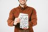 Mock Up Of Young Man With Notebook Psd