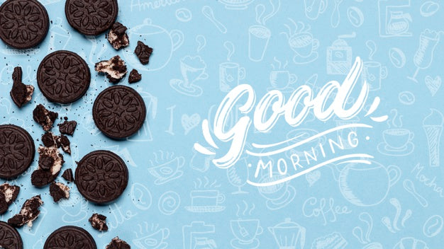 Mock-Up Oreo Cookies On Table Psd