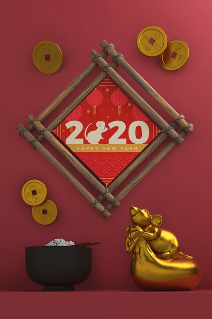 Mock-Up Ornaments For New Year Psd