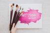 Mock-Up Painting Watercolors And Brushes Psd