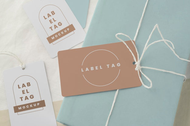 Mock-Up Paper Tags Arrangement Psd