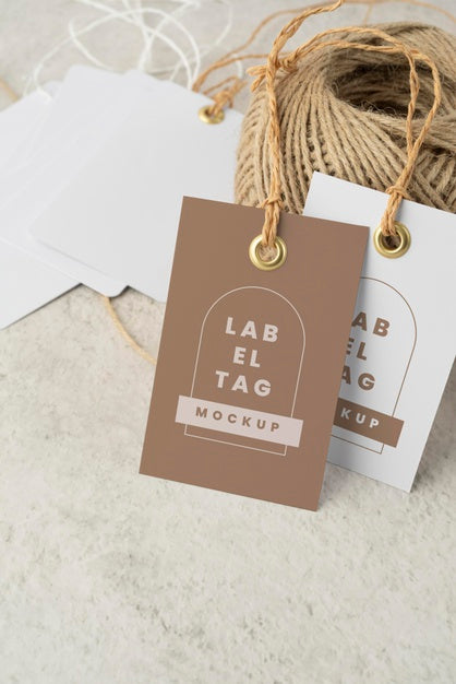 Mock-Up Paper Tags Arrangement Psd