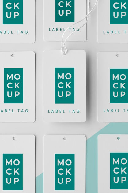 Mock-Up Paper Tags Arrangement Psd