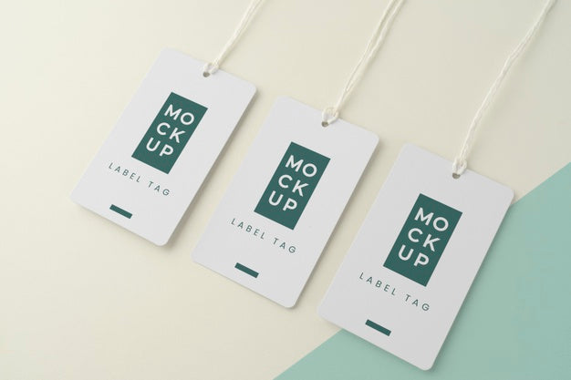 Mock-Up Paper Tags Composition Psd