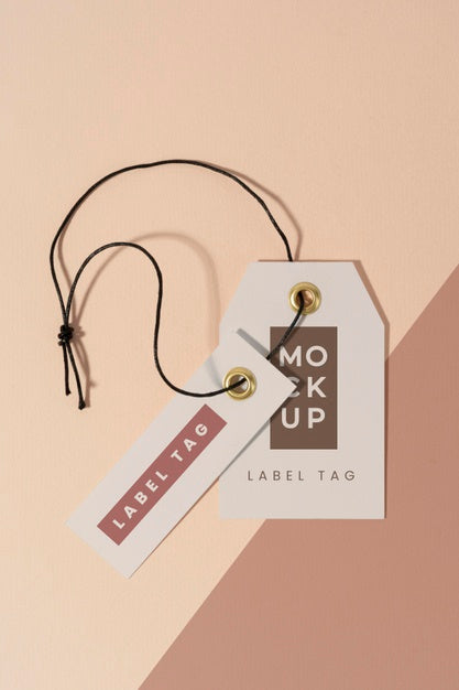Mock-Up Paper Tags Composition Psd