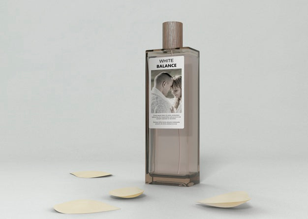 Mock-Up Perfume Bottle On Table Psd