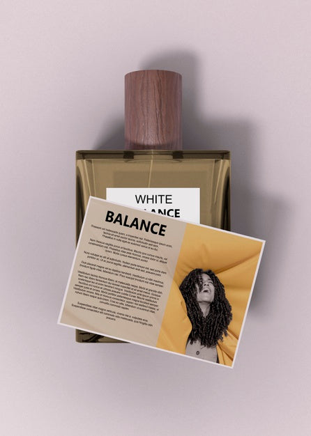 Mock-Up Perfume Bottle With Description Psd
