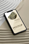 Mock-Up Phone In Sand Composition Psd