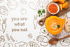 Mock-Up Positive Message About Food Psd