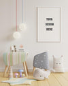Mock Up Poster In Kids Room On White Wall Psd