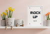 Mock Up Posters In Child Room Interior, Posters On White Shelf 3D Rendering Psd