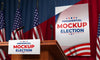 Mock-Up Presidential Election Podium For United States Psd