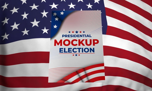 Mock-Up Presidential Election Poster For United States With Flag Psd