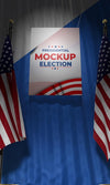 Mock-Up Presidential Election Poster For United States With Flags Psd
