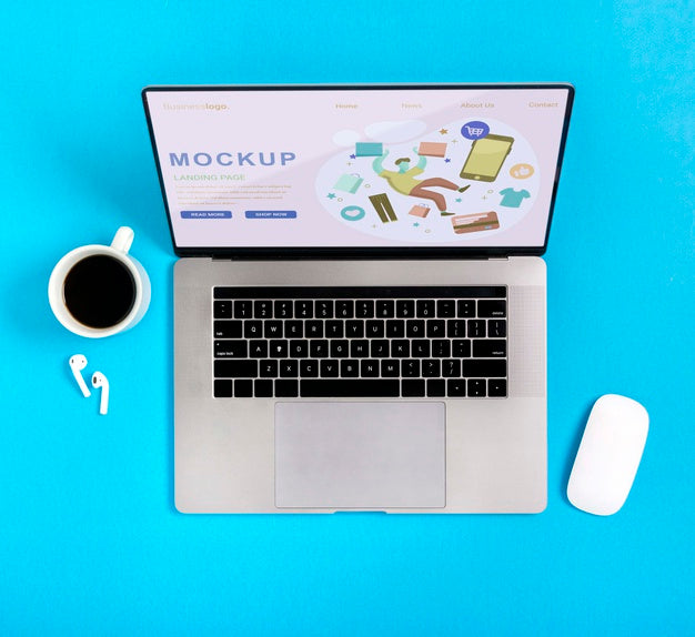 Mock-Up Shoppings Device With Coffee Psd