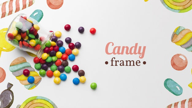 Mock-Up Small Candies On Table Psd