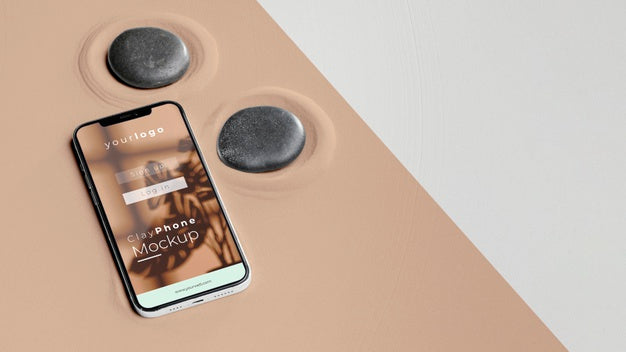 Mock-Up Smartphone In Sand Arrangement Psd