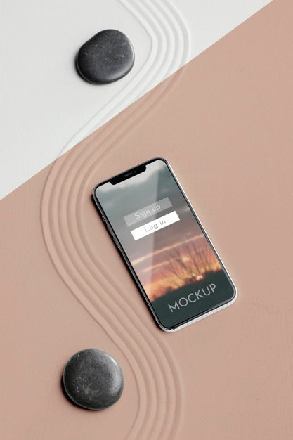 Mock-Up Smartphone In Sand Arrangement Psd