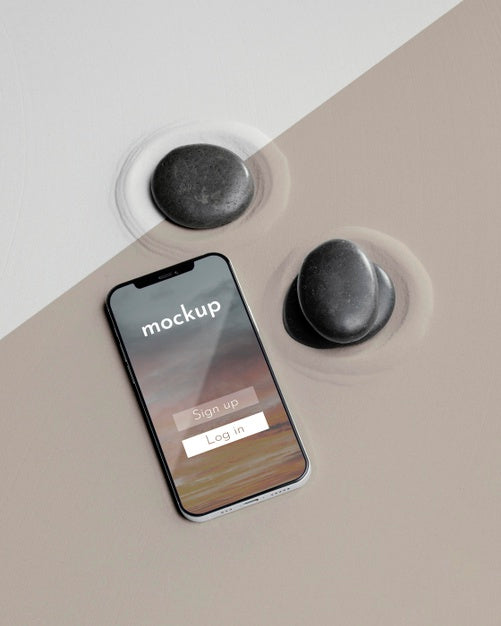 Mock-Up Smartphone In Sand Arrangement Psd