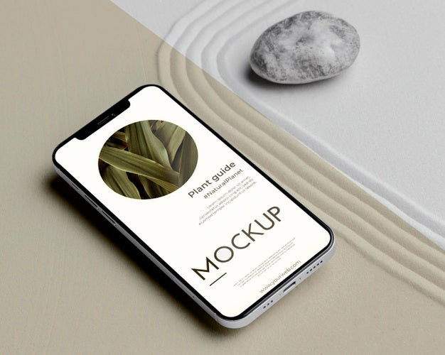 Mock-Up Smartphone In Sand Arrangement Psd