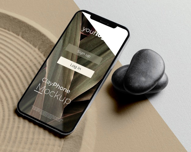 Mock-Up Smartphone In Sand Arrangement Psd