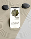 Mock-Up Smartphone In Sand Composition Psd