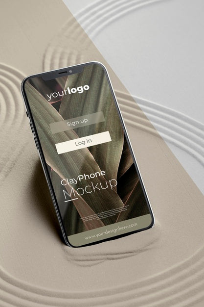 Mock-Up Smartphone In Sand Composition Psd