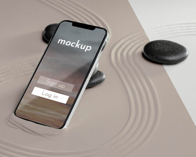 Mock-Up Smartphone In Sand Composition Psd