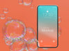 Mock-Up Smartphone With Abstract Liquids Psd