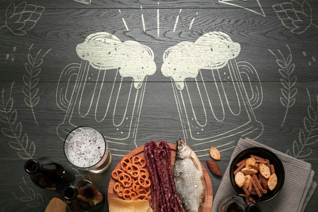 Mock-Up Snacks To Eat With Craft Beer Psd