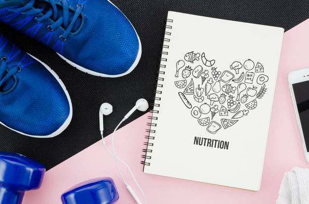 Mock-Up Sport Equipment And Notebook Psd