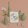 Mock-Up Spring Card With Vases Frame Psd