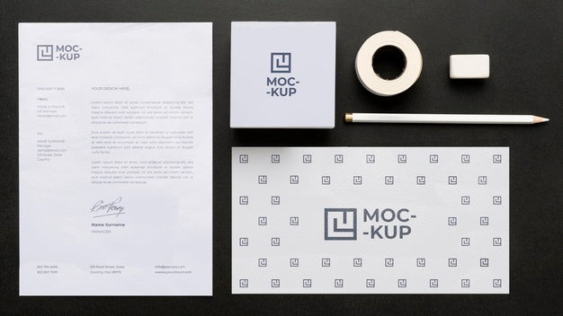 Mock-Up Stationery On Wood Arrangement Psd