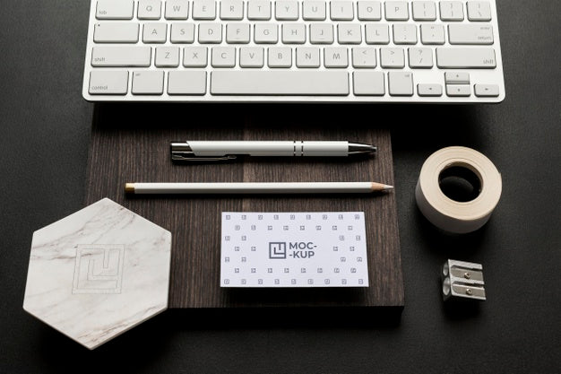 Mock-Up Stationery On Wood Arrangement Psd
