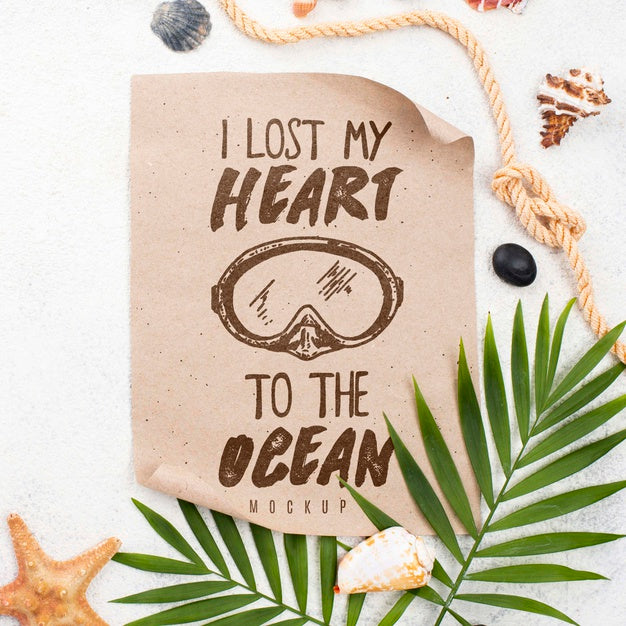 Mock-Up Summer Nautical Message Psd