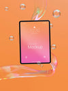 Mock-Up Tablet With Abstract Liquids Psd