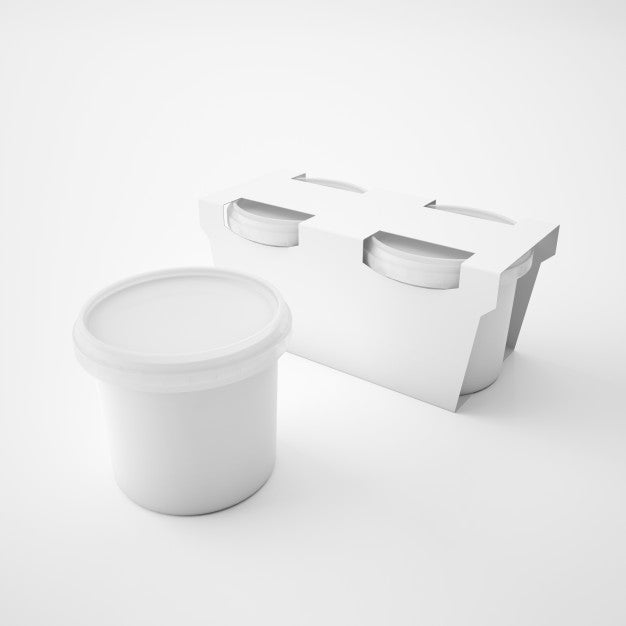 Mock Up Template Plastic Tub Bucket Container Psd