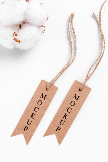 Mock-Up Thin Price Tags Hanging Psd