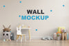 Mock Up Wall In The Children'S Room 3D Rendering Psd