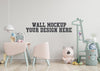 Mock Up Wall In The Children'S Room With Pink Sofa In Light White Color Wall Psd