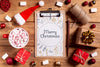 Mock-Up With Christmas Gifts And Clipboard Psd