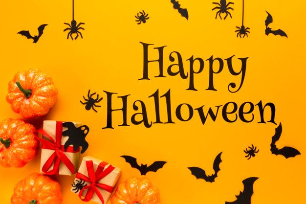 Mock-Up With Decorative Creation For Halloween Psd