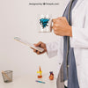 Mock Up With Doctor Holding Coffee Mug And Clipboard Psd
