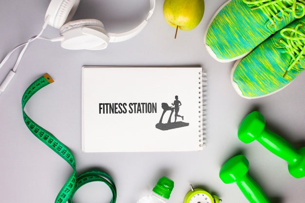 Mock-Up With Fitness Class Equipments Psd