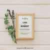 Mock Up With Flowers, Leaves And Frame Psd