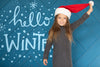 Mock-Up With Girl Wearing Santa Hat Psd