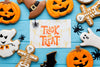 Mock-Up With Halloween Trick Or Treat Sweets Psd