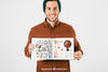 Mock Up With Happy Man And Open Book Psd