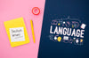 Mock-Up With Inspirational Message To Learn Language Psd